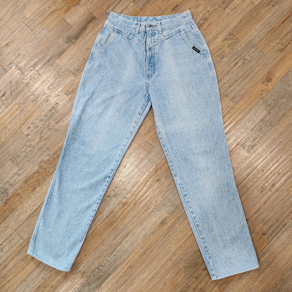 VTG 90 Rocky Mountain Bareback Jeans 28 Waist 31.5 Inseam Cutout Back Light Wash - Picture 4 of 13